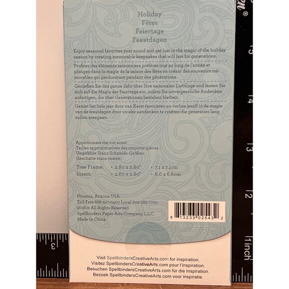 NIP S2-236 Spellbinders Seasonal Fancy Tree Cut & Emboss Stencil CHRISTMAS - Picture 2 of 3